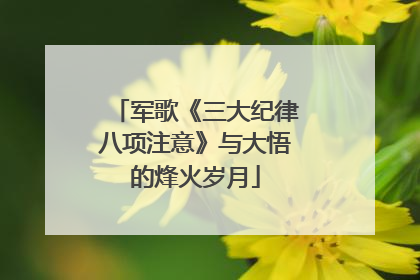 军歌《三大纪律八项注意》与大悟的烽火岁月
